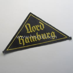 'HJ' (ie.'Hitlerjugend') district-triangle (ie. 'Gebietsdreieck') entitled: 'Nord Hamburg'...
