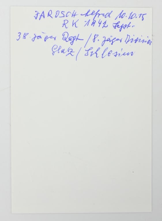 Signature of Wehrmacht Heer KC Recipient 'Alfred Jarosch'