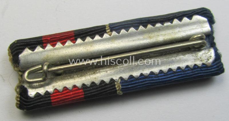 Two-pieced WH (Heeres o. KM) ribbon-bar (ie. 'Band- o. Feldspange') resp. showing the ribbons for a: WH (Heeres) 'Dienstauszeichnung' (of the 3rd  class) and a: Czech 'Anschluss'-medal