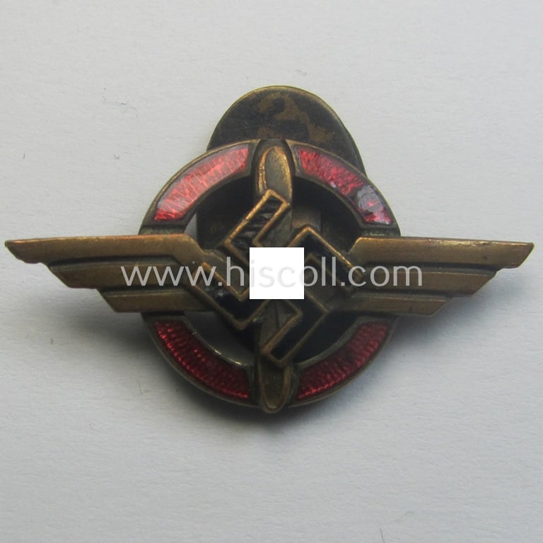 Minimally dented (ie. damaged), so-called: DLV (ie. 'Deutscher Luftsport Verband') miniature membership lapel-pin (ie. 'Mitgliedsabzeichen für den Zivilanzug') being a neatly maker- (ie. 'Kühr…..? - Eisenach'-) marked example