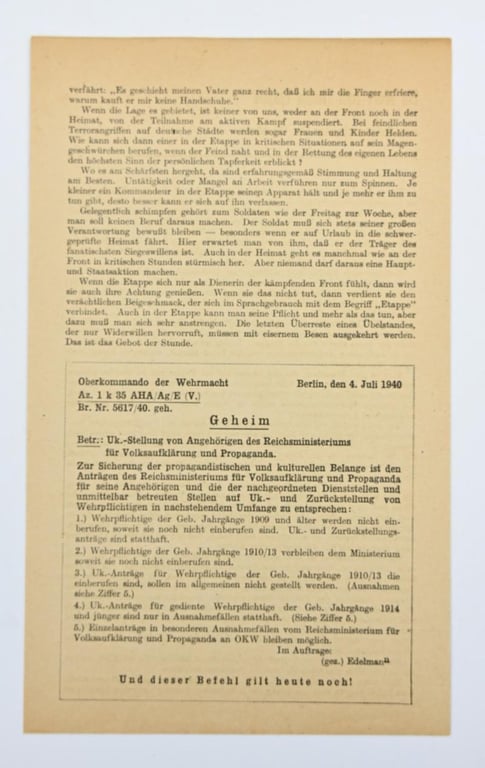 German Third Reich Thema Flyer 'Goebbels'