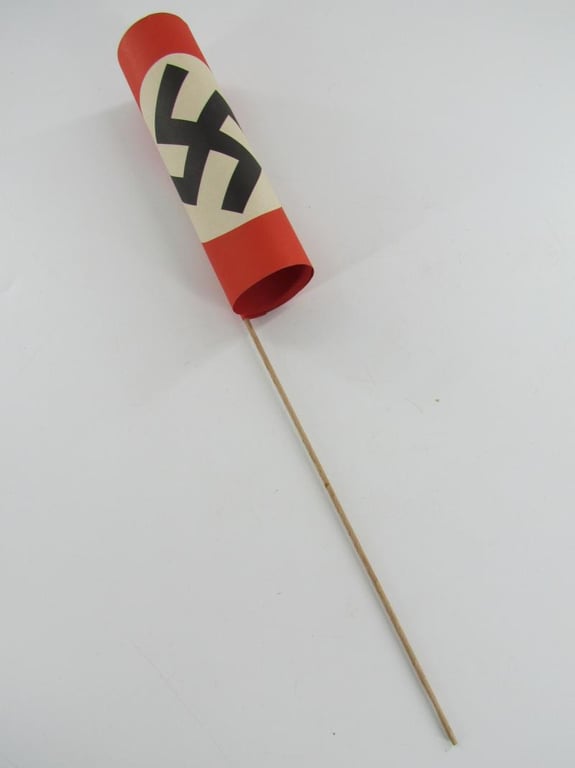 Paper Swastika Flag on Pole
