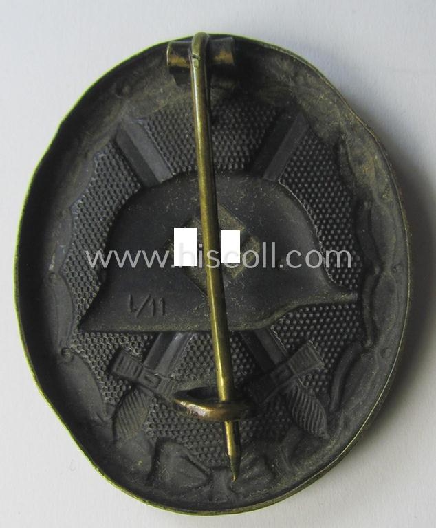 Maker- (ie. 'L/11'-) marked: 'Verwundeten-Abzeichen in Schwarz' by the maker (ie. 'Hersteller'): 'Wilhelm Deumer'