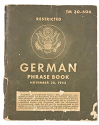 US WW2 Phrase Book German 1943