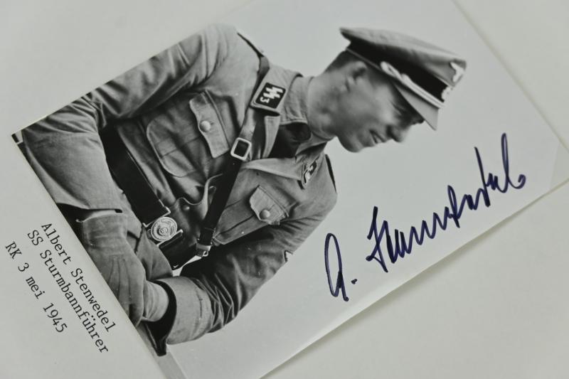 Signature of Waffen-SS Knight's Cross Recipient 'Albert Stenwedel'