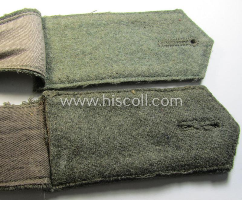 Attractive - albeit minimally mis-matched - pair of 'cyphered'- (and I deem early- ie. mid-war-period) WH (Kriegsmarine) enlisted-mens'-type shoulderstraps as was intended for usage by a: 'Soldat eines Küsten-Artillerie-Abteilungs'