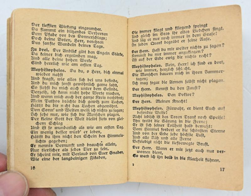German WH Soldiers Pocket Booklet 'Goethe'