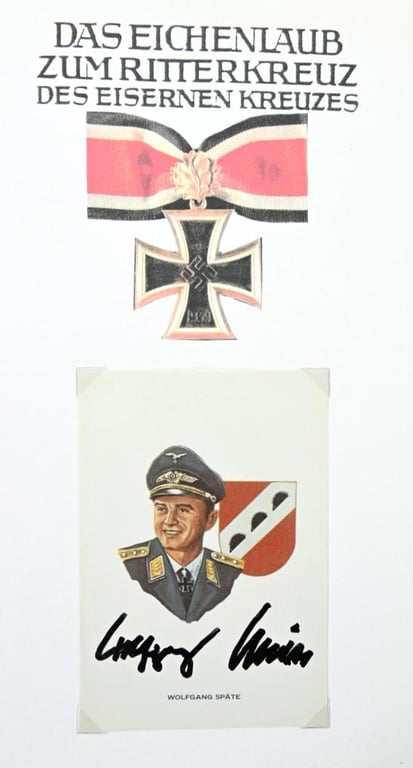 Signature of Luftwaffe KC&OLC Recipient 'Wolfgang Späte'