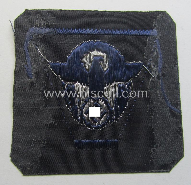 Attractive - and rarely encountered! - officers-pattern, 'Feuerwehr'- (ie. 'FW-Polizei') cap-eagle (ie. 'Adler für Schiffchen o. Einheitsfeldmütze') being a 'virtually mint- ie. unissued' example as executed in so-called: 'BeVo flat-wire'-s...