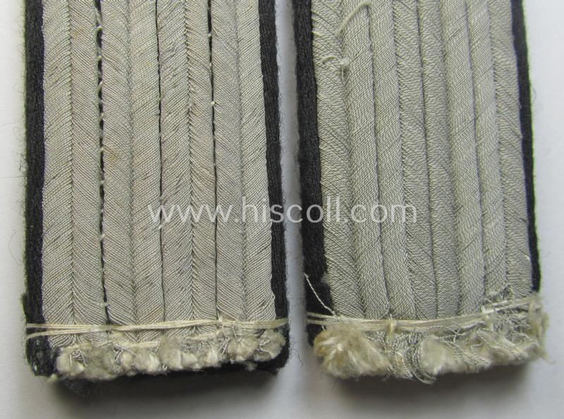 Attractive - and fully matching! - pair of Waffen-SS, junior-officers'-type shoulderboards as was intended for usage by an: 'Untersturmführer' (ie. lieutnant) who served within the: 'Waffen-SS Pionier-Truppen'