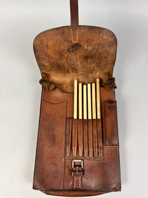 Original German WWII Brown Leather Mapcase