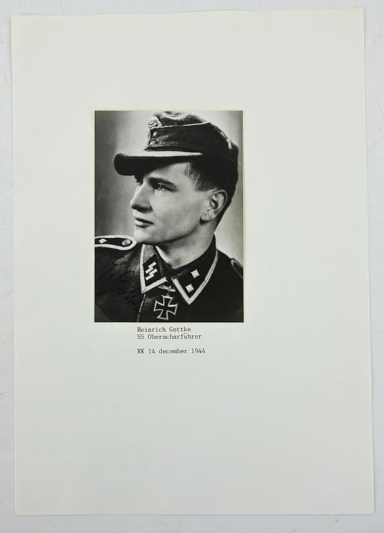 Signature of Waffen-SS KC Recipient Heinrich Gottke