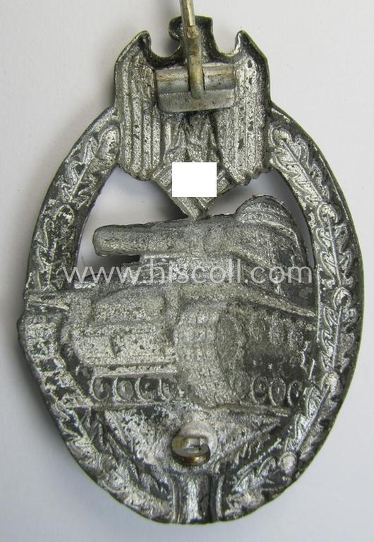Attractive, 'Panzerkampfabzeichen in Silber' (or: silver-class panzer assault badge or PAB) being a zinc- (ie. 'Feinzink'-) version (of the so-called: 'hollow-zinc, Type D'-variant) as was procuced by the: 'Wilhelm Deumer'-company