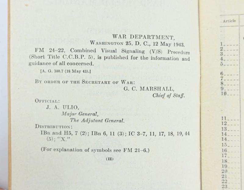 US WW2 Basic Field Manual (British use only!)