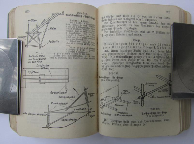 Neat example of the WH soldiers' instructional-handbook entitled: 'Pionierdienst - aller Waffen' (or: enigineers-handbook) being numbered: 'H.Dv.316' and being of the version that is dated: 11 February 1935 (ie. 1936)