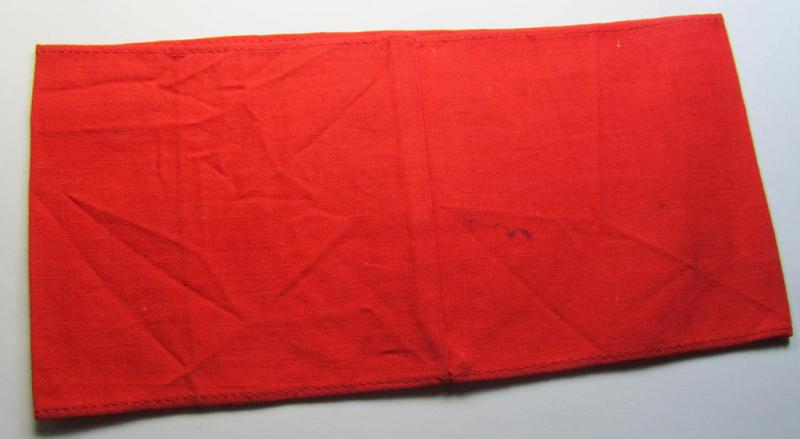 Attractive, linnen-based armband (ie. 'Armbinde') as was intended for usage by the staff of the: 'SA-Wehrmannschaften' (being a hardly used example that still shows its period-attached so-called: 'RzM'-etiket)