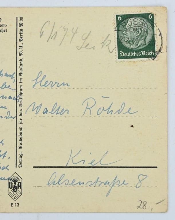 German KM Postcard 'Kapitanleutnant Schepke'
