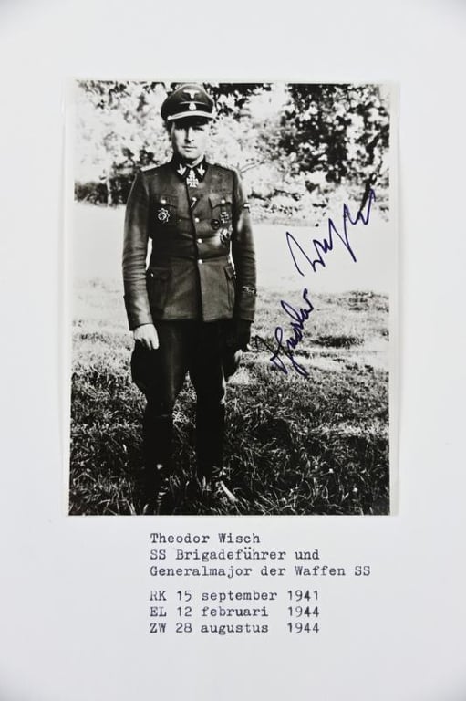 Signature of Waffen-SS KC&OLCS Recipeint 'Theodor Wisch'