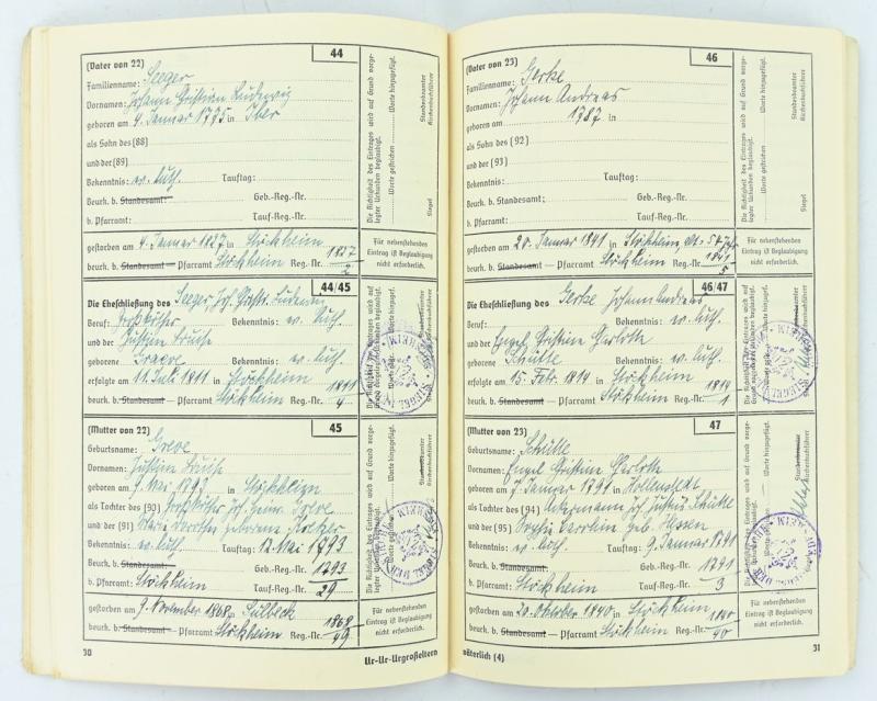 German Third Reich 'Ahnenpass' Ancestral Passport