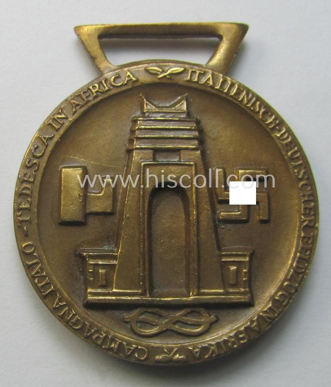 Stonemint medal-set: 'Deutsch-Italienische Feldzugsmedaille' (or: German-Italian campaign-medal) being a maker- (ie. 'Lorioli - Milano'-) marked specimen that comes stored in its period pouch as issued