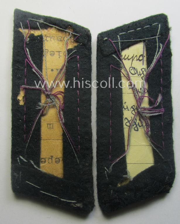Pair of pre- (ie. early-war-) period WH (Heeres) 'M36' (ie. 'M40'-) type collar-patches (ie. 'Einheitskragenspiegel') as piped in the white-coloured branchcolour as intended for usage by a: 'Soldat der Infanterie-Trpn.'