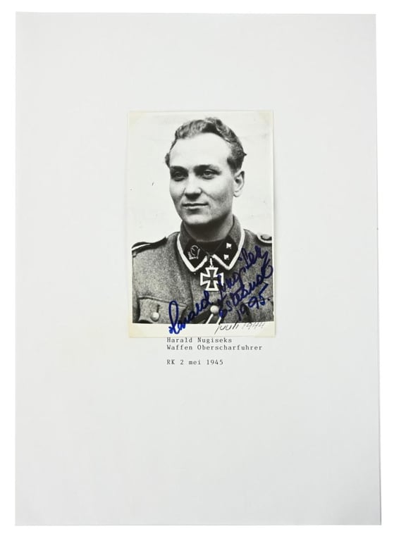 Signature of Waffen-SS KC Recipient 'Harald Nugiseks'