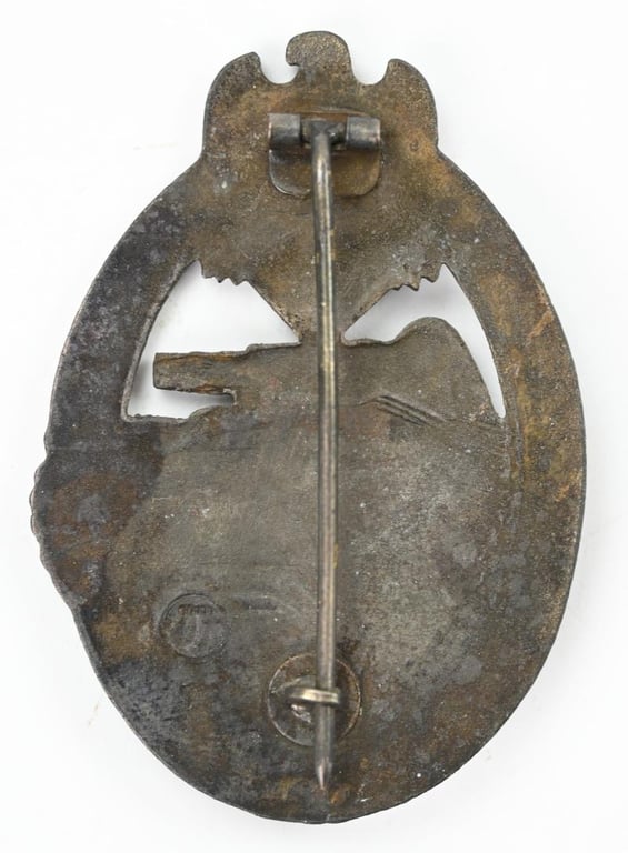 German Panzer Assault Badge in Silver 'Wiedmann'