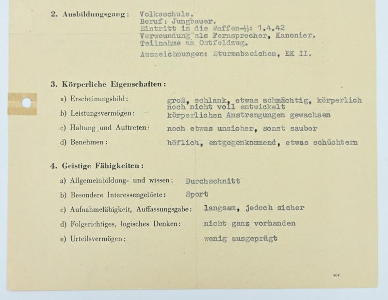 German Waffen-SS Personal Research File 'SS-Sturmmann Alfred Dreilich'