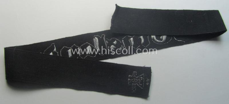 RAD (ie. 'Reichsarbeitsdienst') officers'-pattern, commemorative cuff-title (ie. 'Dienstärmelstreifen für Offiziere') depicting the text: 'Emsland' (as was intended for commissioned-staff working on the various 'Westwall'-fortifications)