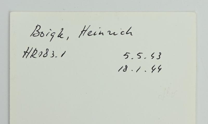 Signature of Wehrmacht Heer KC & OLS Recipient 'Heinrich Boigk'