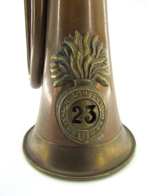 British WWII 23rd Royal Welsh Fusiliers Signalling Bugle