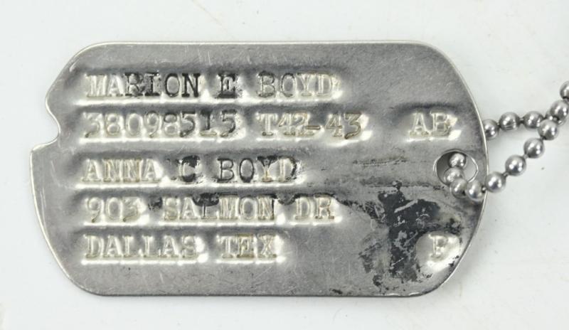US WW2 Dog-Tag Set 'Marion E. Boyd'