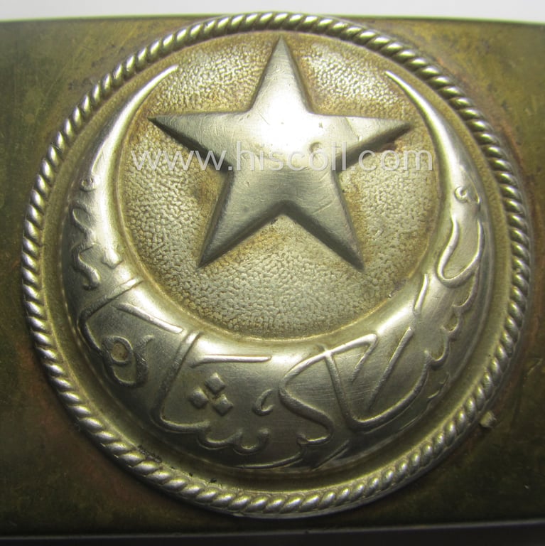 WWI-period (ie. 'Osmanisches Reich'-related), copper- (ie. nickle-crome-) based, EM/NCO-type belt-buckle being a moderately used example