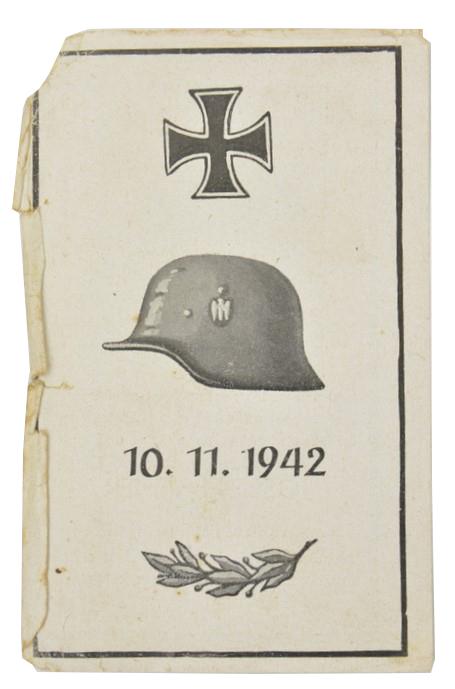 German WH Deathcard 'Josef Hafner'