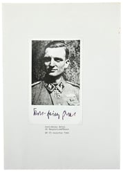 Signature of Waffen-SS Knight's Cross Recipient 'Karl Heinz...