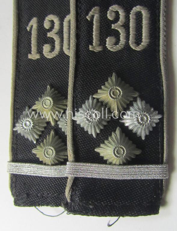 Superb - fully matching albeit clearly used! - white-piped, so-called: 'Reiter-HJ' (ie. 'HJ-Streifendienst') shoulderstrap-pair for a: 'HJ-Oberstammführer' who was attached to the: 'Bann 130' (130 = 'Bann Dortmund')