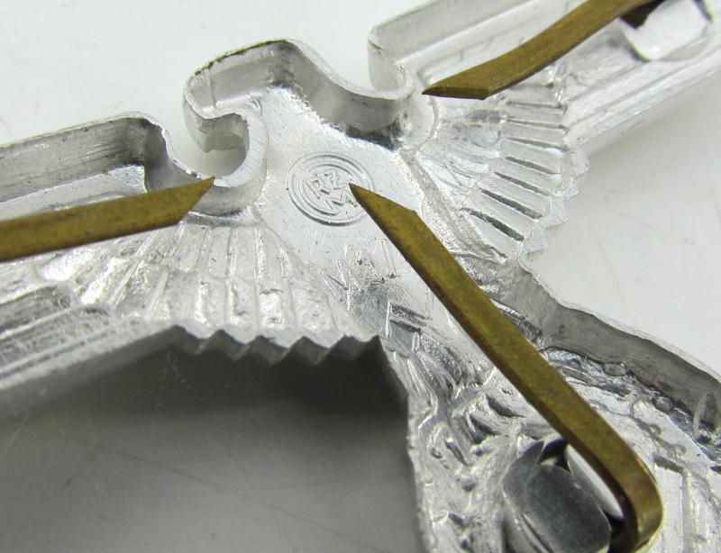 NSDAP visor cap eagle in aluminum by RZM M1/44