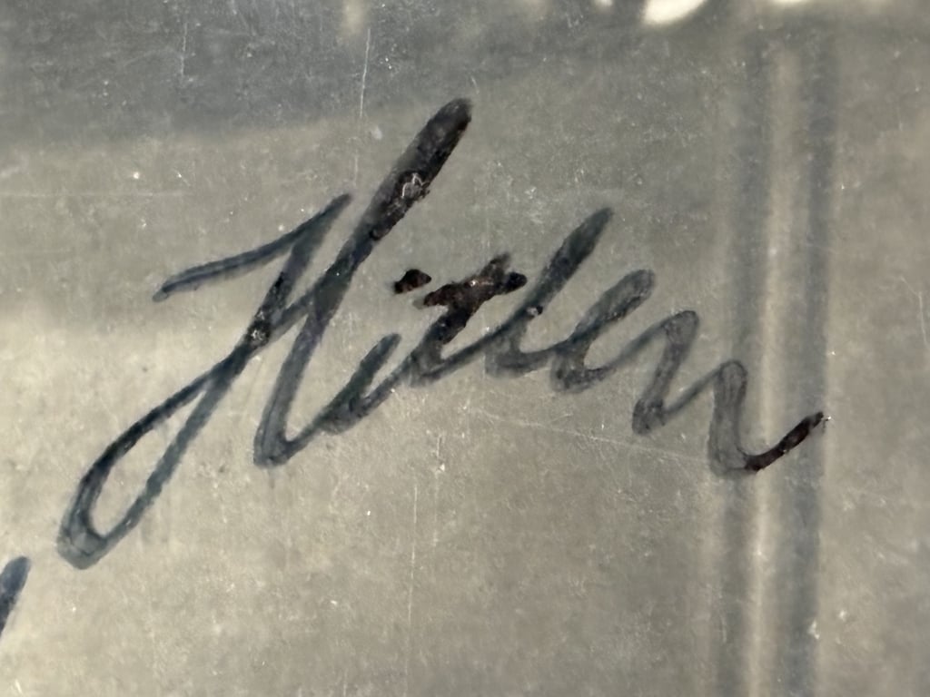 Extremely Rare Early 1920s Authentic Adolf Hitler Hand Signed Ink Signature on a Hoffmann Postcard.