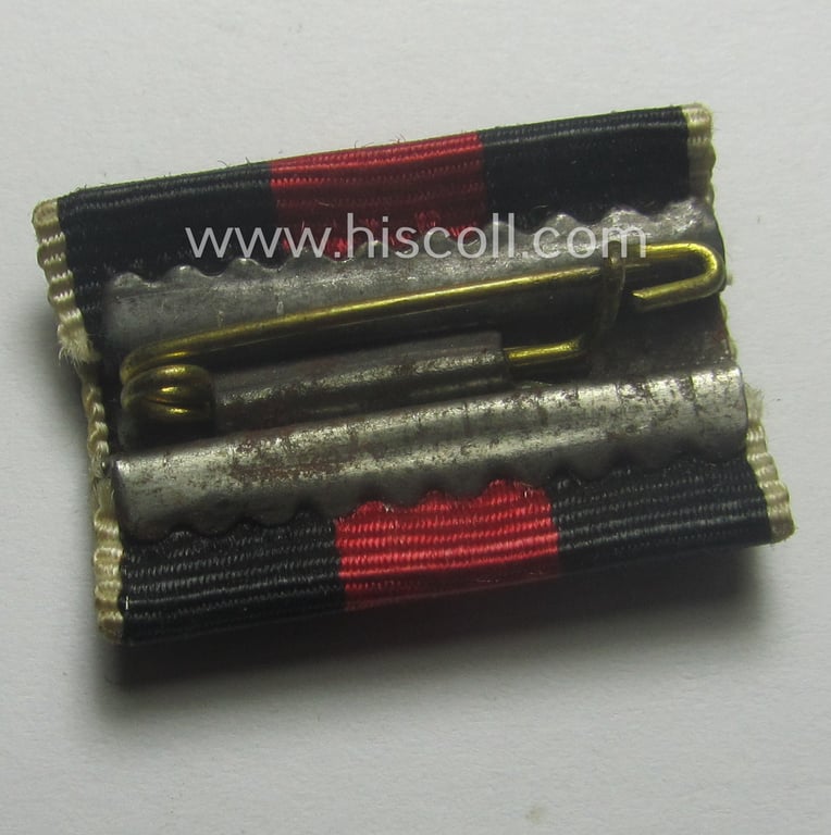 Single-pieced, WH (ie. WWII-period) ribbon-bar (ie. 'Feld- o. Bandspange') showing the ribbon for a: WH Czech 'Anschluss'- (ie. occupation-) medal: '1. Oktober 1938'