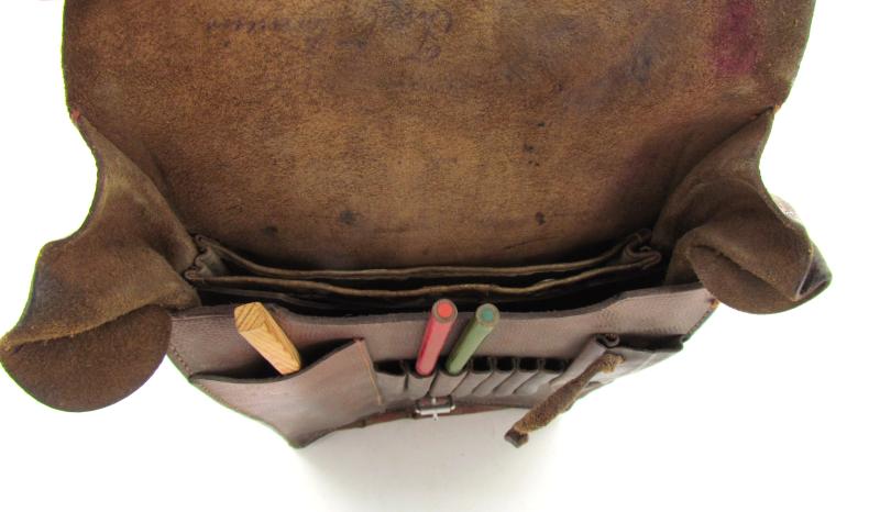 German Brown Leather Map Case with insert
