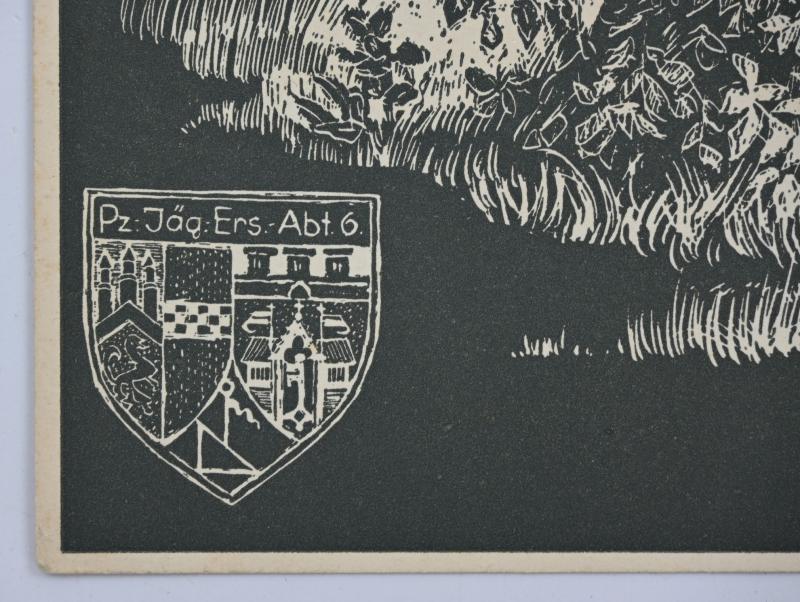 German WH Postcard 'Panzerjager Ersatz Abteilung 6'