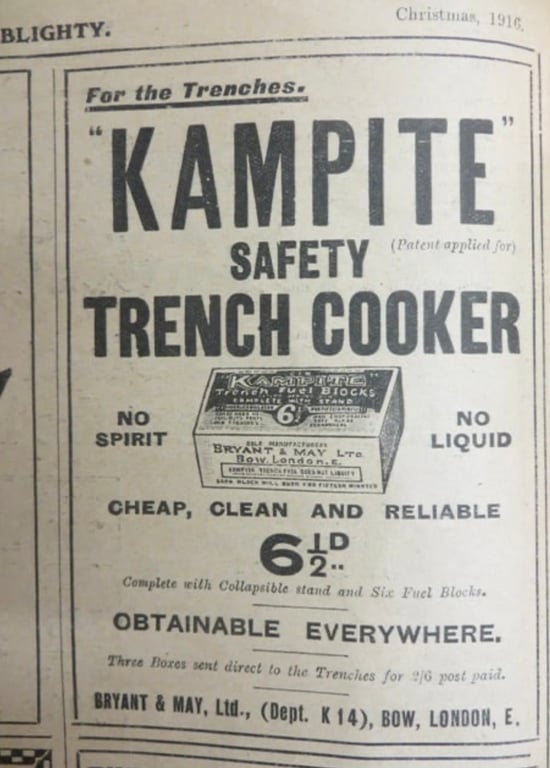 Great War Kampite Trench Stove Complete