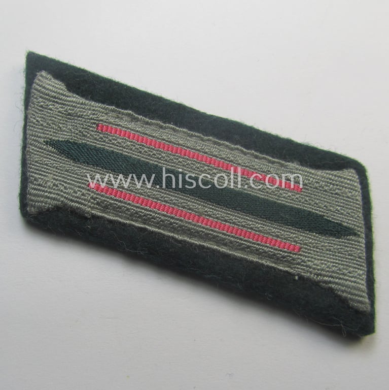 Fully matching pair of pre- (ie. early-war-) period WH (Heeres) 'M36' (ie. 'M40'-) type collar-patches (ie. 'Einheitskragenspiegel') as piped in bright-pink-coloured branchcolour as intended for usage by a: 'Soldat der Panzer- o. Panzerjäger-Trpn.'
