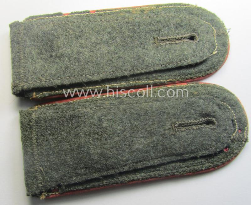 Pair of WH (Heeres), early- (ie. mid-) war period- (ie. 'M40 o. M43'-pattern) NCO-type shoulderstraps as was intended for a: 'Feldwebel eines Panzer- o. Panzerjäger-Abts. o. Rgts.'