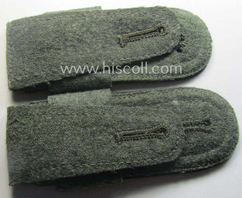 Pair of early- (ie. mid-) war-period WH (Heeres), 'M40'- (ie. 'M43-) pattern 'cyphered' NCO-type shoulderstraps (with 'Überschuben'!): 'Uffz. u. Mitglied des Festungsbau-Batallions 82'