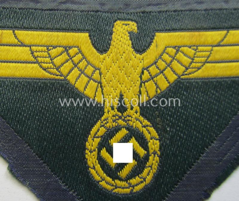Superb - and never before seen! - later-war-period WH (Kriegsmarine o. Küsten-Artillerie)  so-called: 'M44'-pattern- and/or: trapezoid-shaped breasteagle ie. 'Brustadler für Mannschaften u. Uffz. der KM' o. Küst-Art.'