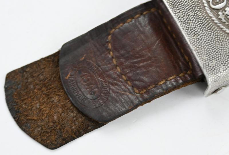 German WH beltbuckle with Leather Tab