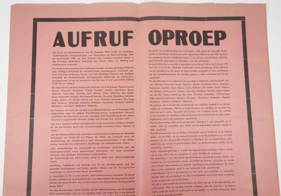 German/Dutch Call Poster 'Arbeitseinsatz'