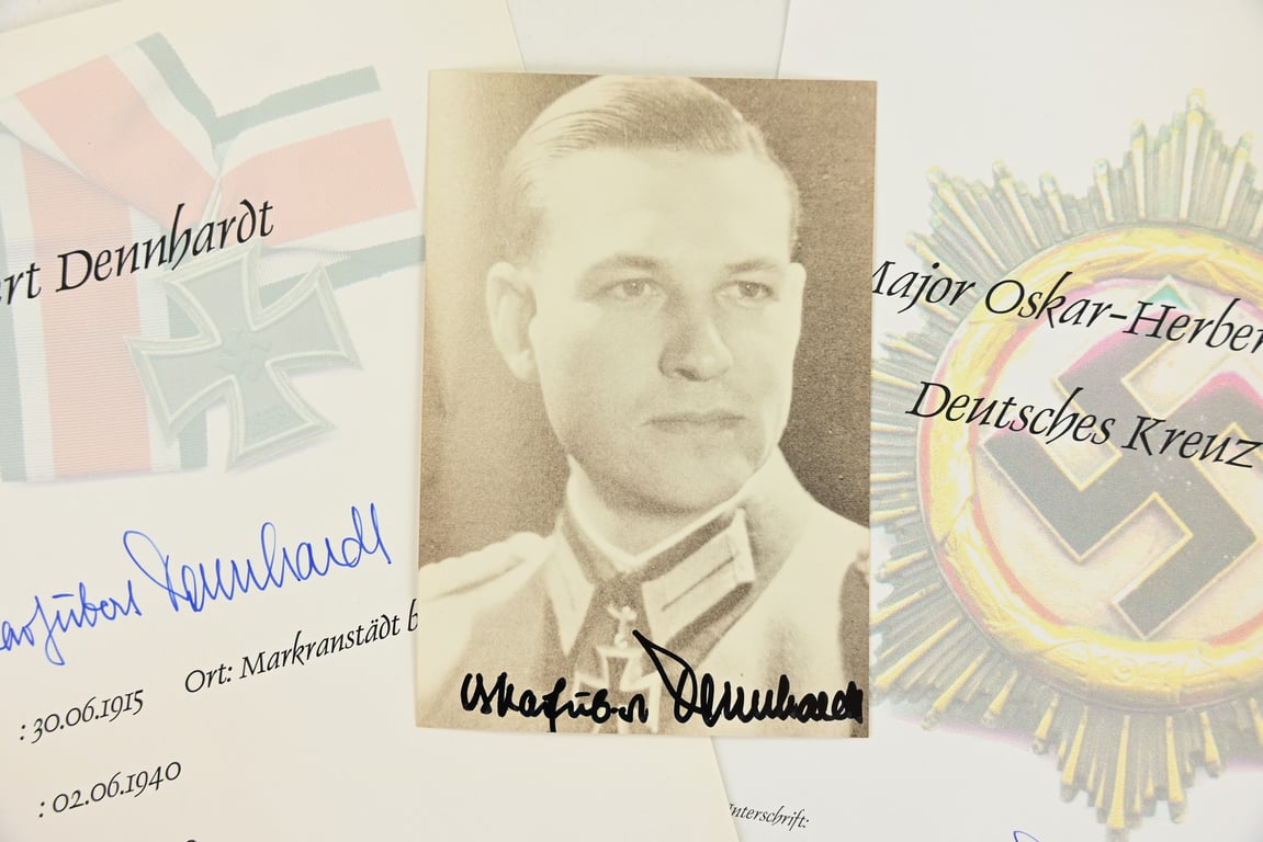 Signature of Wehrmacht Heer KC Recipient 'Oskar-Hubert Dennhardt'