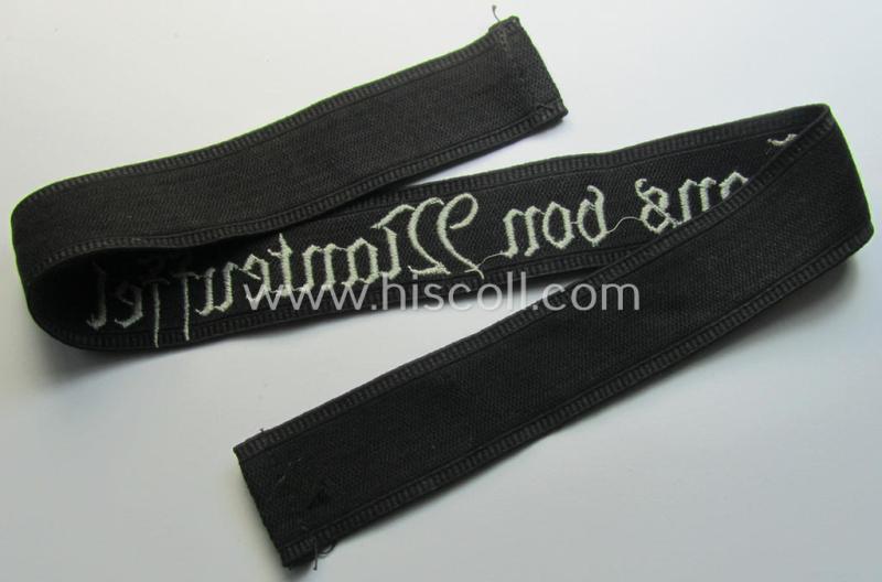 Superb, SA- (ie. 'Sturmabteilungen') honorary-cuff-title (ie. 'Ärmelstreifen') entitled: 'Hans von Manteuffel' (as was intended for SA-members serving within the: 'SA-Standarte Posen / SA-Gruppe Wartheland')